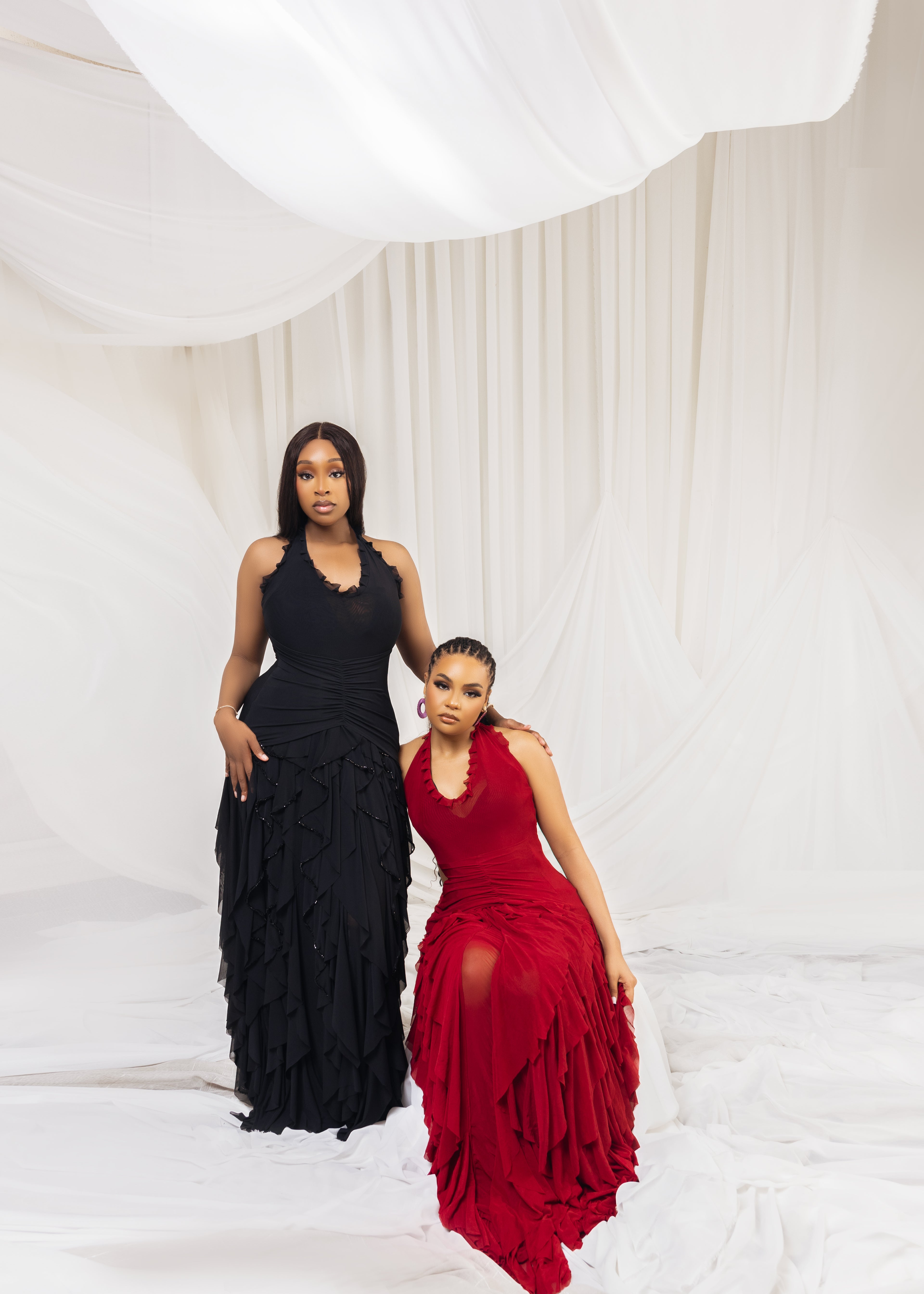 Wine Dua Flare Dress (Non-Beaded)