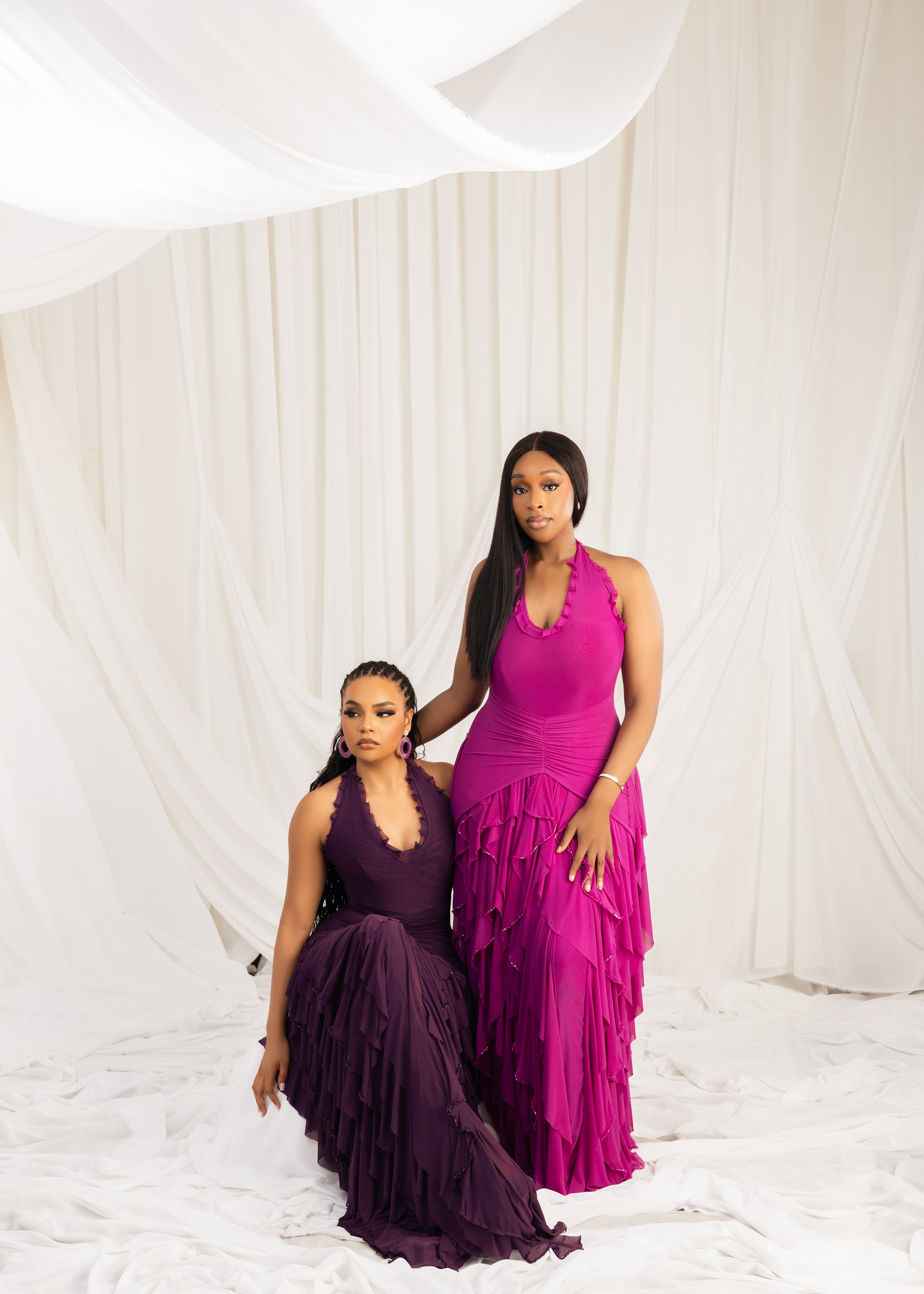 Purple Dua Flare Dress (Non-Beaded)